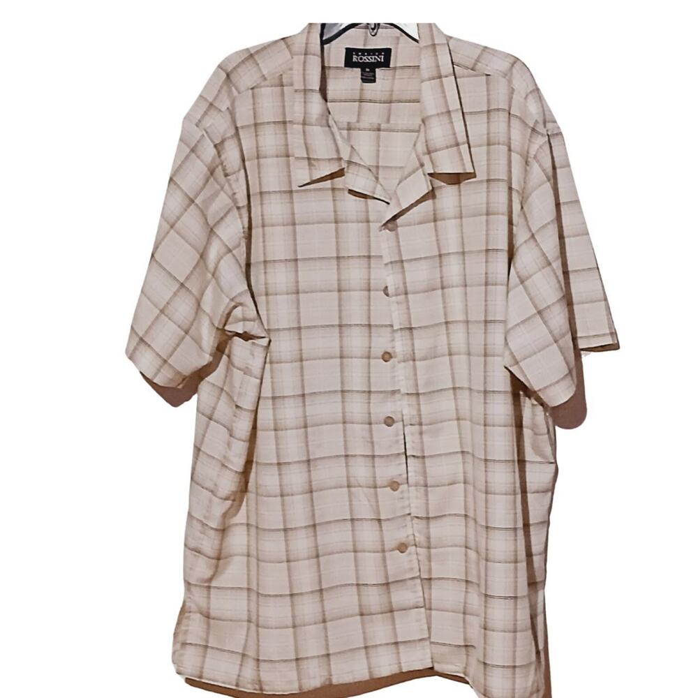 Mens Plus Size Plaid Button Down Shirt